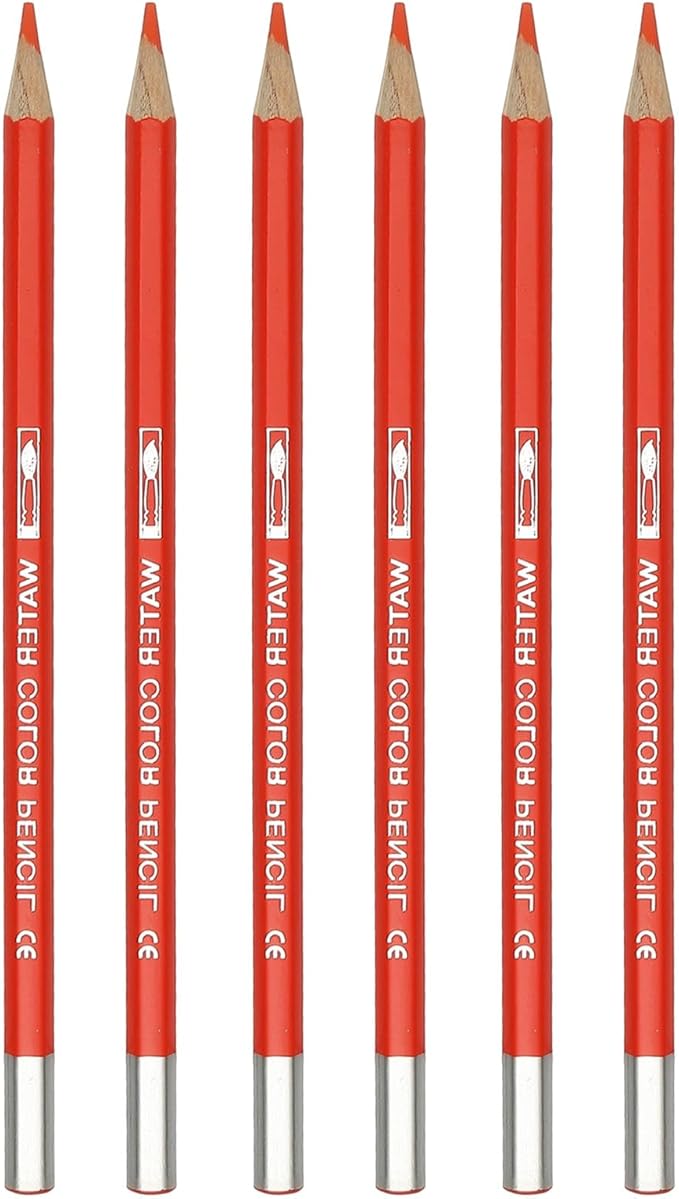 PATIKIL Watercolor Pencil, 6Pcs Water Soluble Pencils for Blending, Coloring, Sketch Drawing, Painting, Orange Red