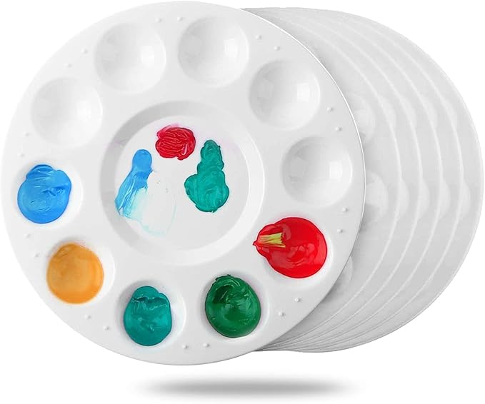 Paint Tray Palettes, 6 Pack, Painting Supplies, Painting Palette for Kids, Plastic Palette