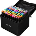 80 Colors Alcohol Markers Set Dual Tips - Professional Art Markers for Kids & Adults Coloring Books, Manga Drawing, Calligraphy, Bullet Journaling with Quick-Dry Ink & Blendable Colors