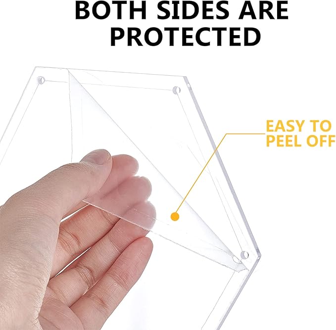 BENECREAT 6Pcs Mixed Sizes Hexagon Quilting Template Transparent Pressure Plate(Hole: 3mm) with 6 Mixed Size