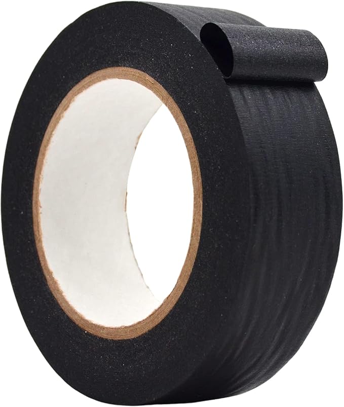 WOD MTC5 Colored Masking Tape, Black, 1.5 inch x 60 yds. Colorful Teacher Painters Tape for Fun DIY Art & Crafts, Lab Labeling, Writable & Classroom Decorations