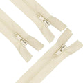 ANPURZII 3PCS #5 5 Inch Beige Separating Jacket Zippers for Sewing Coats, Molded Plastic Bulk Zippers(Beige 5" 3PCS)