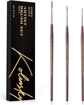 Golden Maple Kolinsky Sable Miniature Paint Brushes, Professional Detail Paint Brushes Round Point Paint Brush for Models, Watercolor Details, Figures & Gouache Painting - Size 0, 1, 3
