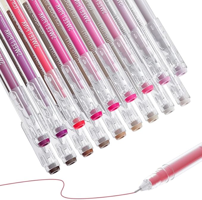 18 Colors Gel Pens for Adult Coloring Books – Fine Tip Gel Markers for Drawing, Journaling, Art, School Supplies(Morandi Colors&Pink Colors)