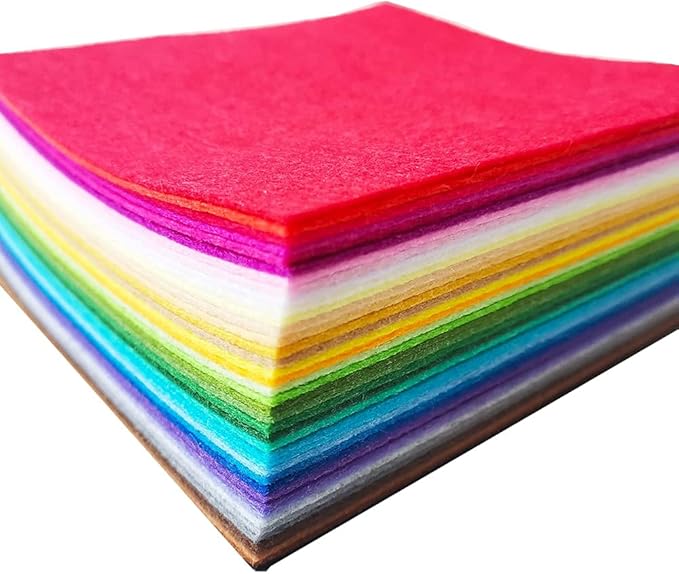 Felt Sheets, 40 Pcs 12 X 12 inches (30 X 30cm) 1mm Thick Soft Felt Fabric Sheet, DIY Craft Sewing Pre-Cut Quilt Squares, Premium Colorful Hard Fabric Sheets for Handmade Crafting& DIY Projects.