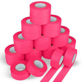 24 Pack Fluorescent Pink Flagging Tape, Non-Adhesive Plastic Ribbon Neon Marking Roll, 1.18 in. x 150 ft, Marking Tape for Hunting, Tree Marking, Trail Marking, Boundaries Hazardous Areas