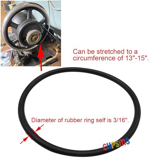 CKPSMS Brand-Universal sewing machine motor stretchable belt with the perimeter ranging from 13"(330mm)to 15"(380mm) and diameter 3/16"(5mm) Compatible with SINGER brand household Sewing Machine(2PCS)