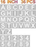 YEAJON 16 Inch Letter Stencils and Numbers, 36 Pcs Alphabet Art Craft Stencils, Reusable Plastic Templates for Wood, Wall, Fabric, Rock, Signage, DIY Art Projects