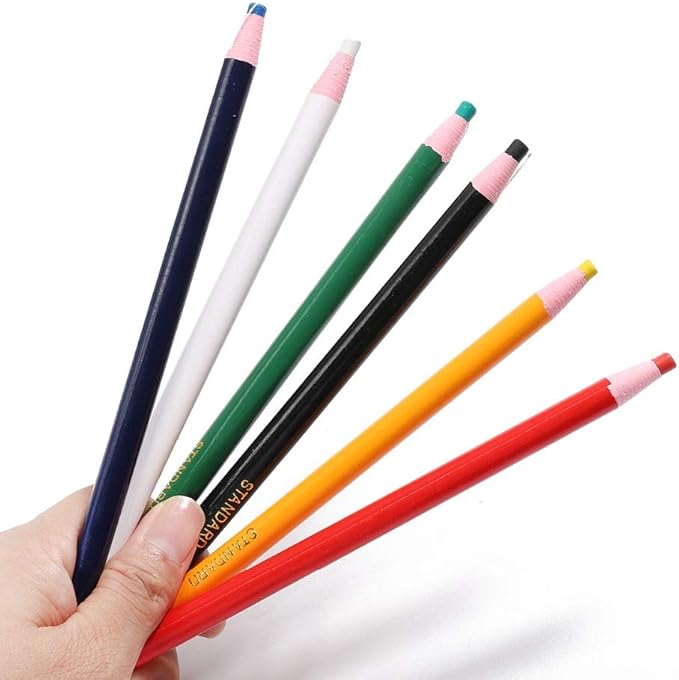 12 Pieces Sewing Mark Pencil Tailor's Marking and Tracing Tools Free Cutting Crayons Sewing Fabric Pencil (White)
