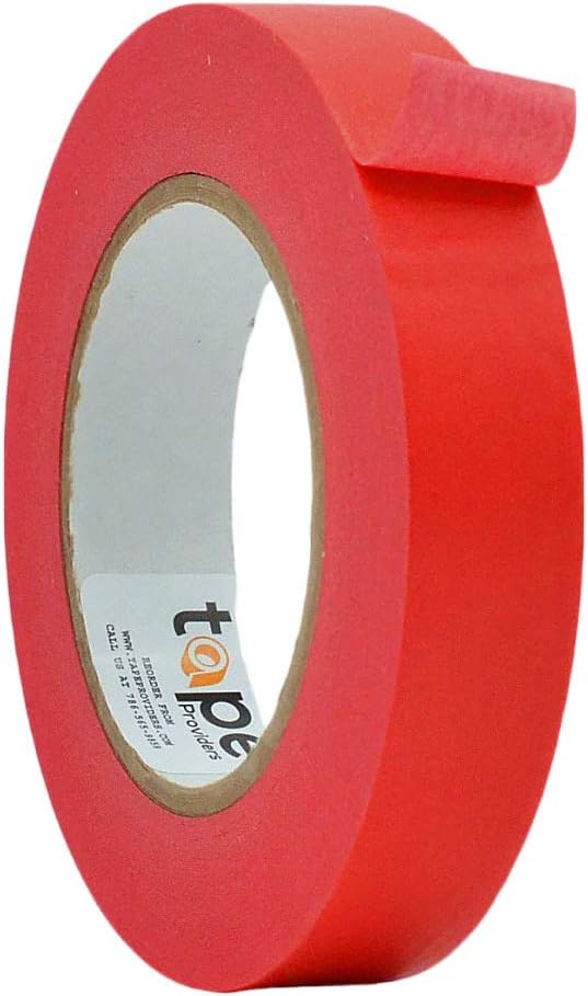WOD CFTC6 Console Artist Tape Made in USA Red, 1 inch x 60 yds. Flatback Paper Marking/Labeling Tape Residue Free, for Watercolor Paper to Prevent Tearing