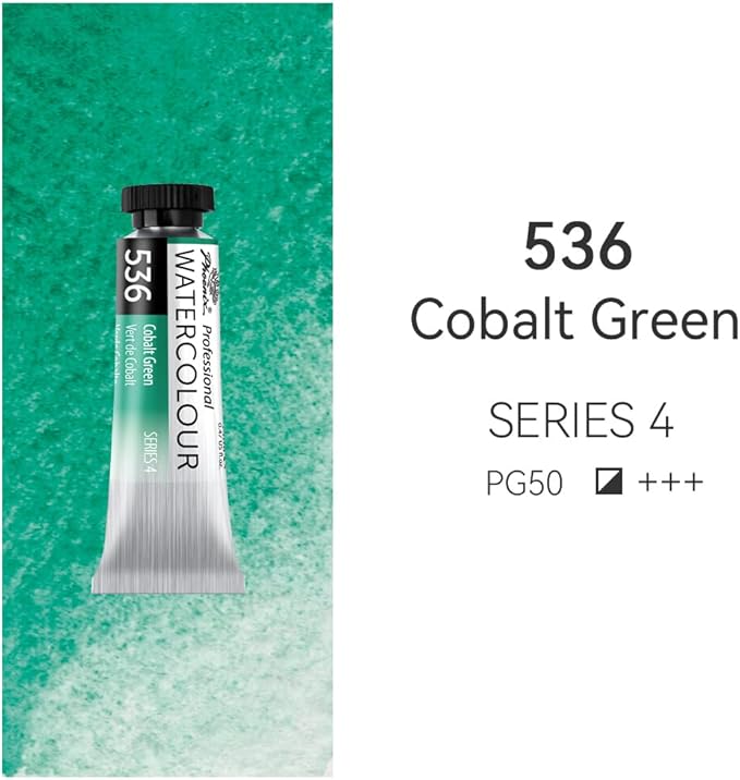 PHOENIX Professional Watercolor Paint Single Tube - 0.47 Fl Oz / 14ml - Cobalt Green