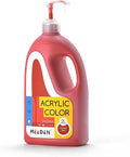 MEEDEN Scarlet Red Acrylic Paint with Pump Lid, 1/2 Gallon (2L /67.6 oz.) Heavy-Body Non-Toxic Rich Pigment Color, Perfect for Art Class, Wall Painting, Painting Party & Creative DIY