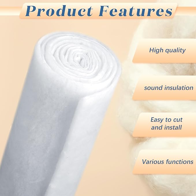 Peryiter 2 Roll Upholstery Quilt Batting 60 Inch X 5 Yard X 0.4 Inch Polyester Batting Multipurpose Fiberfill Stuffing Fabric for Cushion Pillows Bedspreads Interior Decoration Crafts
