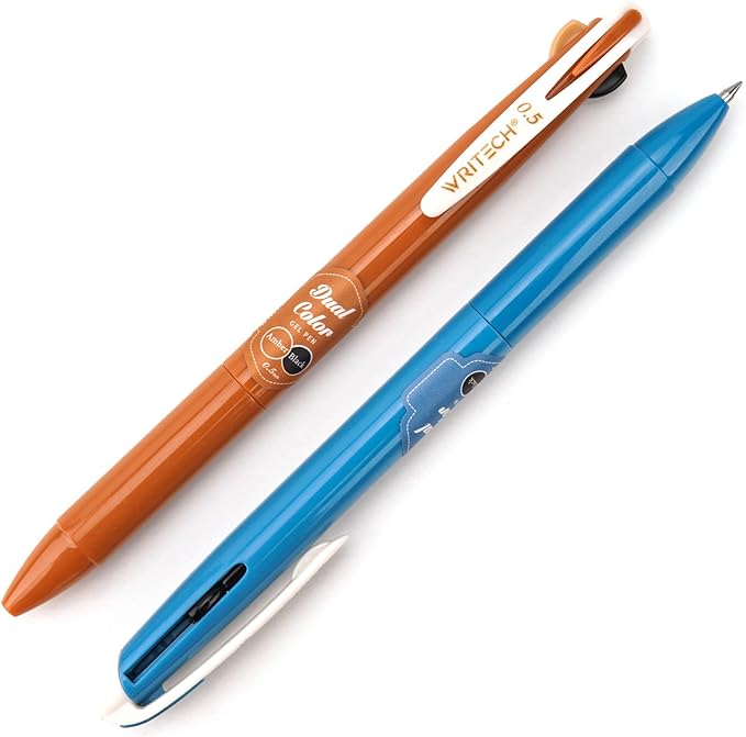 WRITECH Retractable Gel Ink Pens: Multi Colored 2 in 1 Colorful Click Pens Assorted Color 8ct Extra Fine Point Tip 0.5mm Journaling Smooth Writing Note Taking Coloring No Bleed & Smear & Smudge