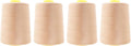 Mandala Crafts 4 Pack of Serger Threads Cones Spools - 20S/2 24000 Yards Polyester Nude Threads for Sergers Machine and Overlock Quilting Sewing Machine