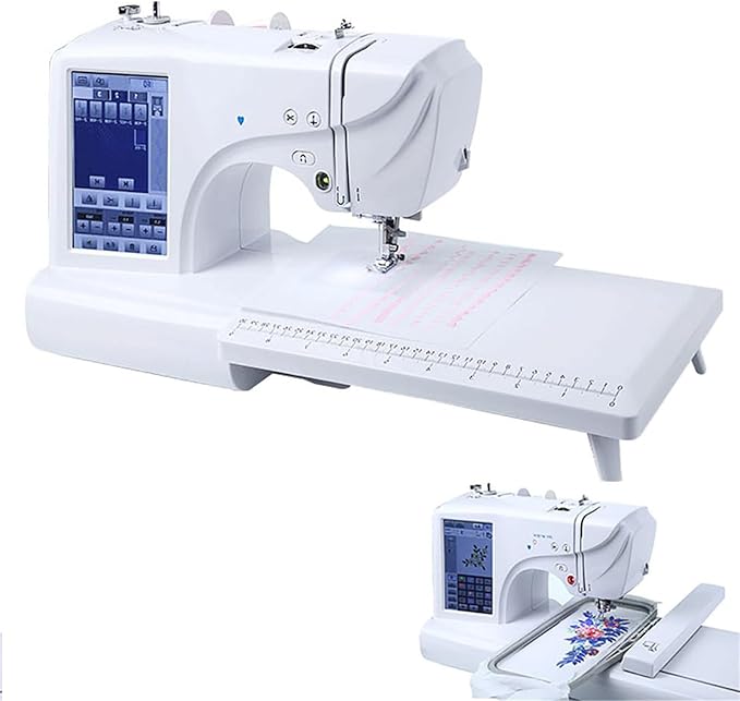 NOLLAM Multi-Function Embroidery Sewing Machine, Electric Digital Embroidery Machine,Home Mini Sewing Machine,with 7-Inch LCD Touch Screen,for Home Decoration,Clothing, Crafts