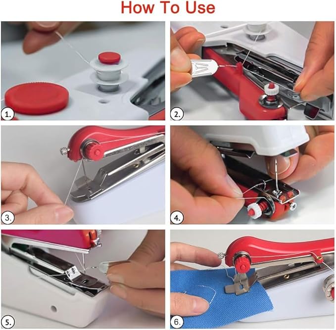 Handheld Sewing Machine, Mini Portable Electric Sewing Machine for Beginners Adult, Easy to Use and Fast Stitch Suitable for Clothes,Fabrics, Cutains,DIY Home Travel