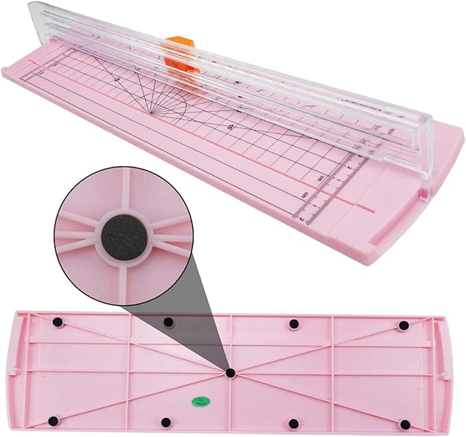 Rayson RC4000P-US Paper Cutter Trimmer, A4 Size (12 inch) Paper Cutter for Coupon, Craft Paper and Photos (Light Pink)