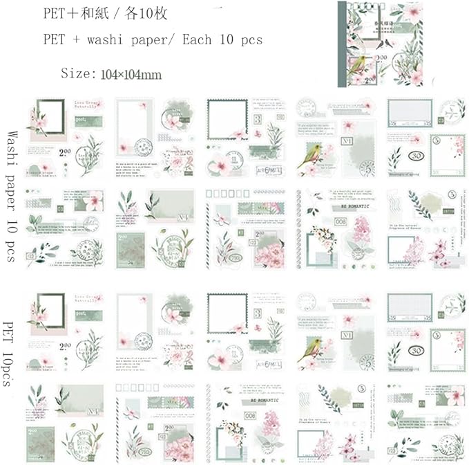 Alideco Vintage Scrapbook Stickers Set Retro People Flowers Sticker Book for Adults Sticker journaling Stickers for Scrapbooking Tweezer 20Sheets/160Pcs (chunfengxiyu)
