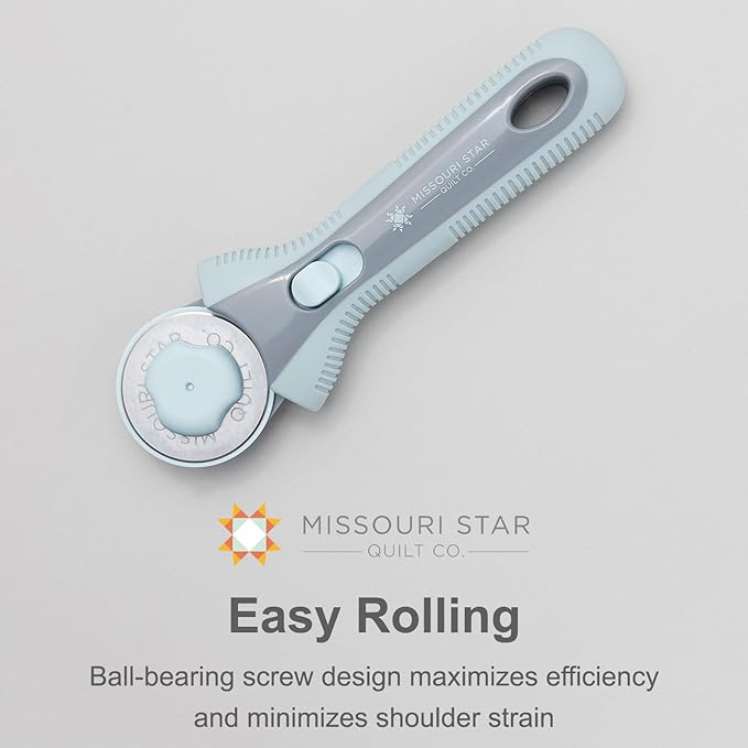 Missouri Start Rotary Cutter, 45mm Blade, Rolling Cutter Tool for Quilt Appliques and Cutting Fabrics, Essential Quilting and Sewing Supplies for DIY Craft Projects