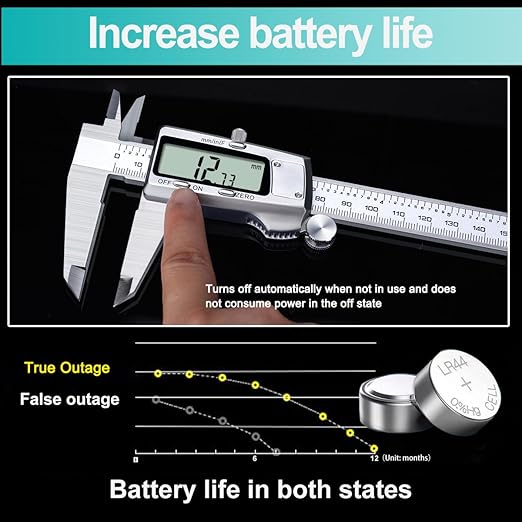 Kynup Digital Caliper 8 inch,Caliper Measuring Tool, Vernier Caliper, Stainless Steel, Full Turn Off, Switch from Inch Metric Fraction, Micrometer Digital for Household, DIY(200MM)