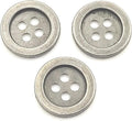 24pcs Metal Buttons Vintage Style Round Buttons 4 Holes Bulk for Clothing DIY Crafts Handmade Buttons Scrapbooking Sewing Decorations 18mm (Antique Silver)