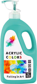 Falling in Art Viridian Green Acrylic Paint, Large 67.6Oz Premium Pouring Acrylic Paint, Perfect for Canvas, Wood, Ceramic, and More