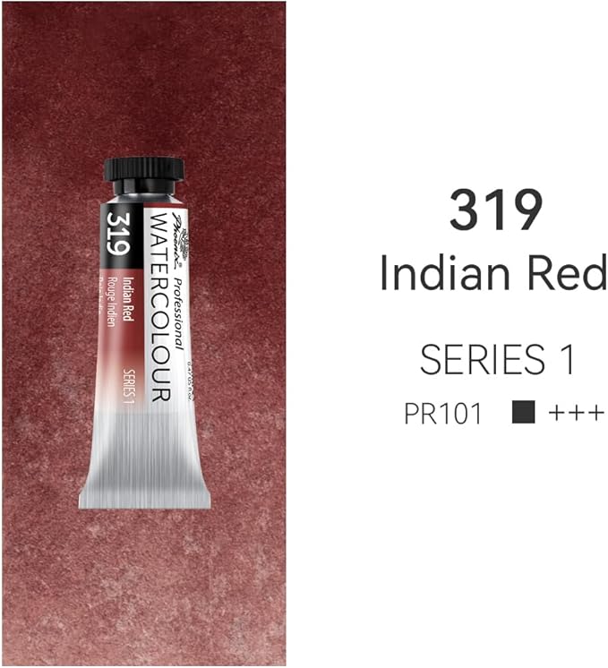 PHOENIX Professional Watercolor Paint Single Tube - 0.47 Fl Oz / 14ml - Indian Red