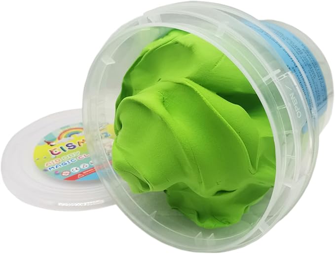 Air Dry Modeling Clay 10.5 oz Ultra Light Soft Magic Clay DIY Moulding Dough Primary Colors for Adults Kids Art Craft Kit Green