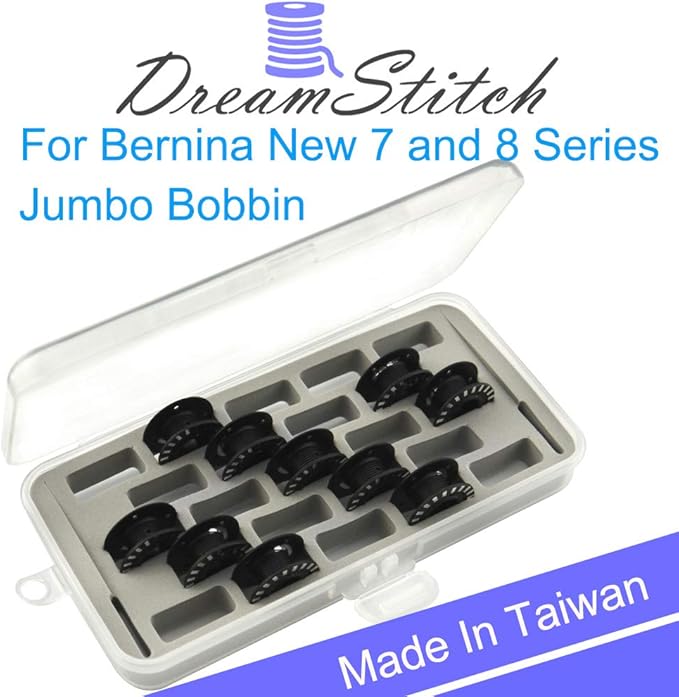 DREAMSTITCH Bobbin Case for Bernina New 7 and 8 Series Jumbo Bobbin Sewing Bobbin Storage Case and Saver Holds 23 Bobbins Box Organizer - Gray