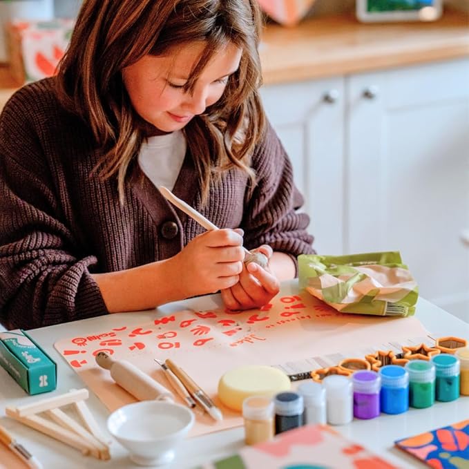 Sculpd - The Original Air Dry Clay Kit for Kids Age 7 8 9 - Includes Air Dry Modeling Clay, 10 Colors Paint Set, Paintbrushes, Sculpting Tools, Guide and More - Air Dry Clay for Kids Pottery