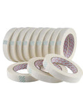 Lichamp Masking Tape for General Purpose Painting, 3/4 inch x 55 Yards x 12 Rolls (660 Yards Total), with Quick Opening Indications, Beige White