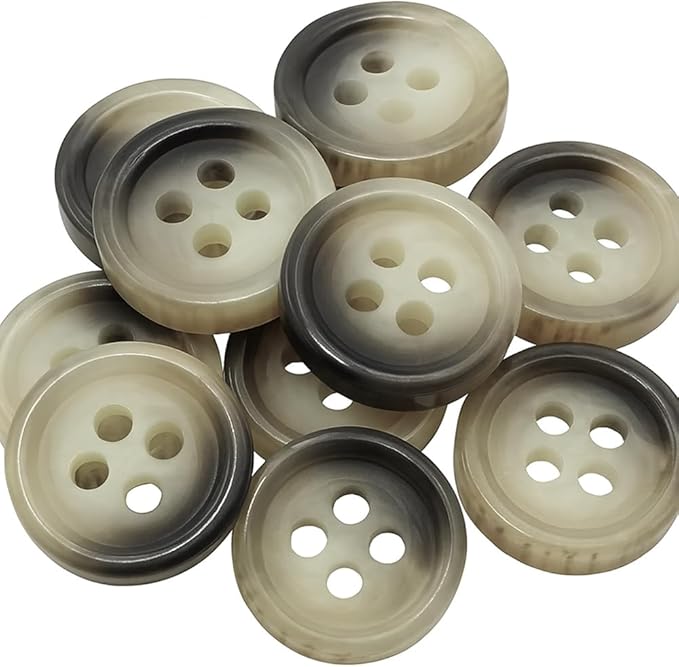 0.4 inch Gray Buttons for Sewing 100 Pcs Buttons for Shirt 4 Hole 16L Plastic 10mm Ideal for Dress Blouse Workwear School Chef Aprons Pants Jacket Bags Craft DIY Decorations