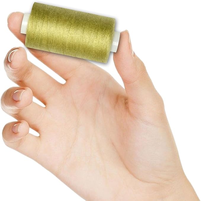 All Purpose Sewing Thread-2 Spools of Hand Polyester Sewing Thread for Sewing Machine for Hand and Machine Sewing(Lt Khaki Green, 2 spools)