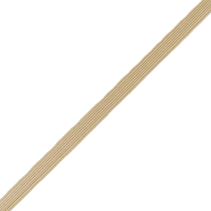 Mandala Crafts 3mm 50 Yds Roll of Khaki Elastic Bands for Sewing - 1/8 Flat Elastics Cord - 1 8 Inch Braided Stretch Straps for Crafting