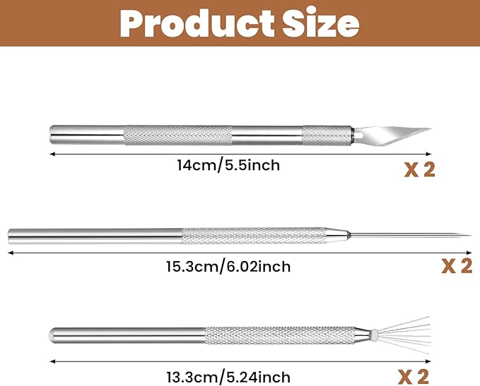 3 in 1 Clay Needle Tools, Wire Feather Texture Tool, Sculpting Ceramics Pottery Carving Tools for Model Clay Supplies, Air Dry Clays Tool for Dotting Sewing Modeling Carving