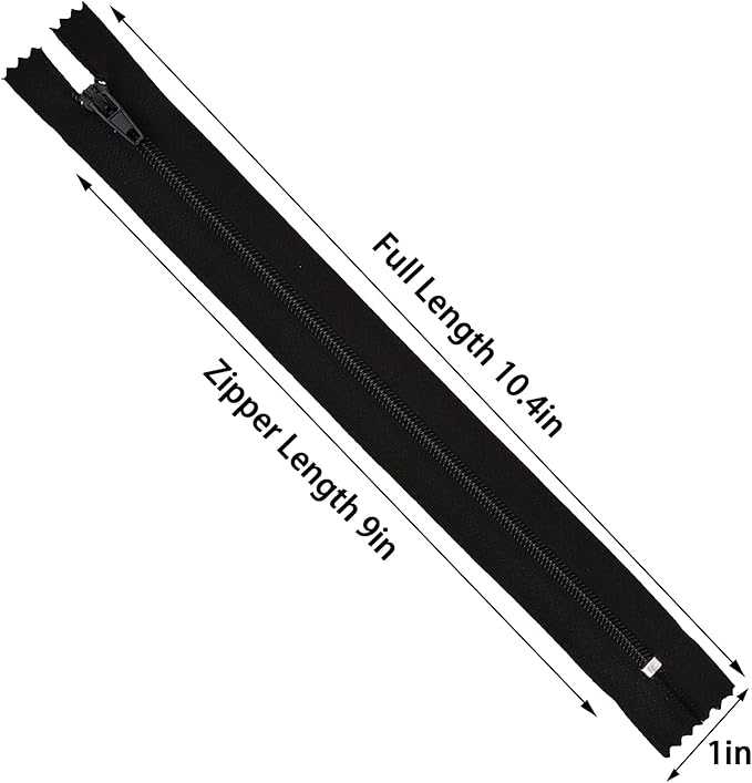 Amariver Zippers for Sewing - 100pcs Black & White Nylon Coil Zippers, 9 Inches, 2 Colors, 50 Pcs Per Color