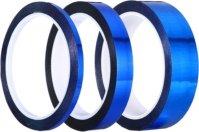 PATIKIL Metalized Tape 0.2/0.6/1 Inch x 55 Yards, 3 Roll Mirror Metallic Masking Foil Sticker Self Adhesive for Detailing Accent Wall Graphic Arts, Blue