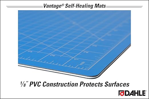 Dahle Vantage 10693 Premium Self-Healing Cutting Mat, 24"x36", 1/2" Grid, 5 Layers for Max Healing, Perfect for Crafts & Sewing, Blue