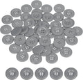 HARFINGTON 50pcs Sewing Button 30mm (1-3/16 Inch) 4 Holes Resin Thickened Round Crafting Replacement Buttons for Clothing DIY Crafts Decoration, Gray