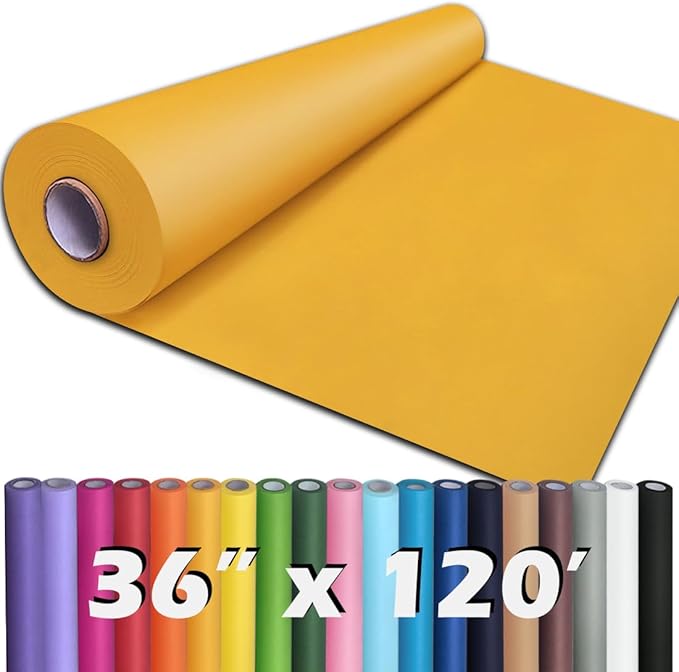 PerkHomy 36" x 1,440" (120') Orange Kraft Paper Roll for Craft Bulletin Board Paper Art Table Covering Crafting Gift Wrapping Bouquet Packing Parcel 80GSM 55LB (Orange, 36" x 120')