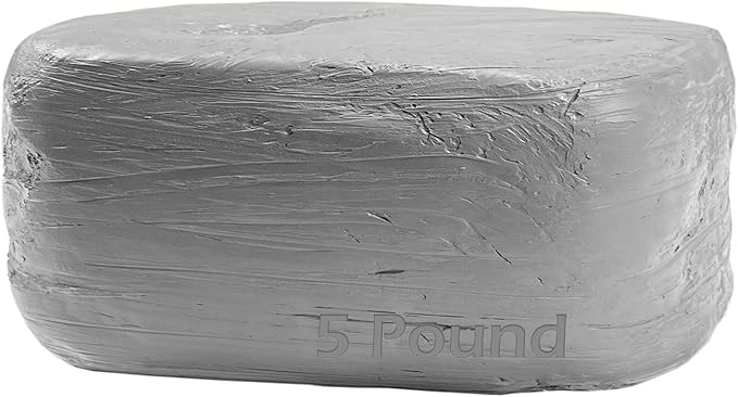 ReArt Natural Air-Dry Clay 5lbs, for Sculpting, Wheel Throwing, Hand Building, All-Purpose Modeling Clay 5lbs for Sculpting (Gray 5LBs)