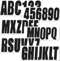 4 Sets of 3" Black Marine Boat Sticker Decals A-Z Letters & 0-9 Numbers for Yachts & Personal Watercraft Waterproof Anti-Scratch
