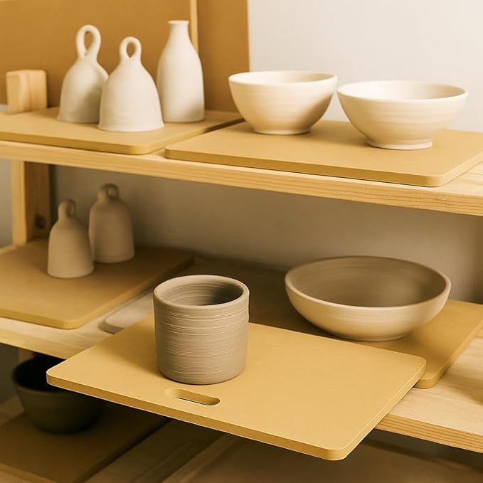 Wooden Wedging Board for Pottery - Clay Mat and Sculpting Tool for Handbuilding, Ceramics, and Crafting - Pottery Accessories for Adults (18inx12in)