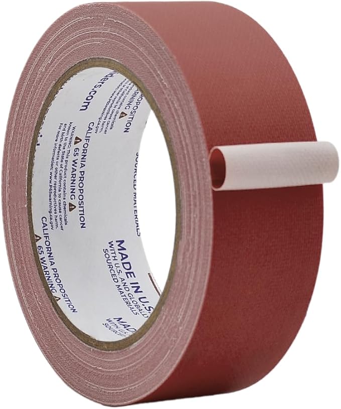 WOD GTC12 Gaffer Tape, Brown Low Gloss Finish Film, 1.5 inch x 60 ft. Residue Free, Non Reflective Cloth Fabric, Secure Cords, Water Resistant, Photography, Filming Backdrop, Production