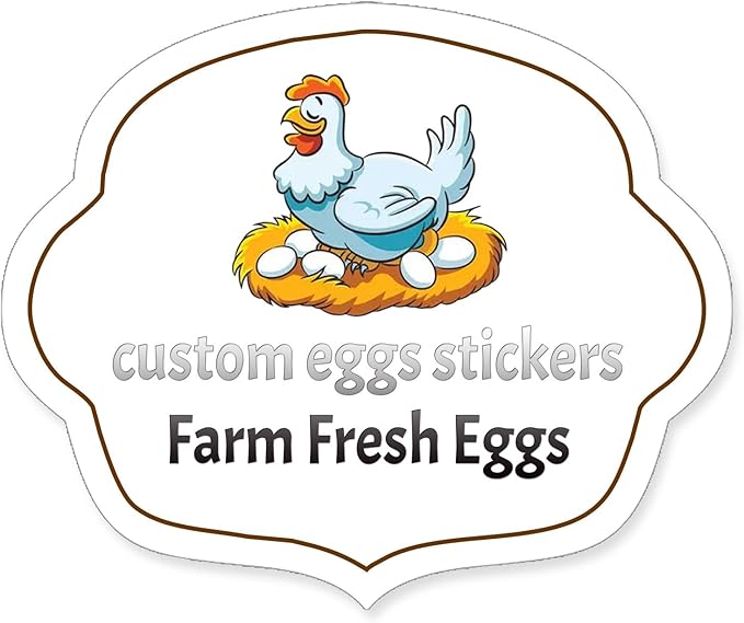 2,2.5,3,3.5,4inch Custom Carton Stickers Labels for Chicken, Personalized Chicken Egg Carton Packaging Sticker Label (Shape 13)