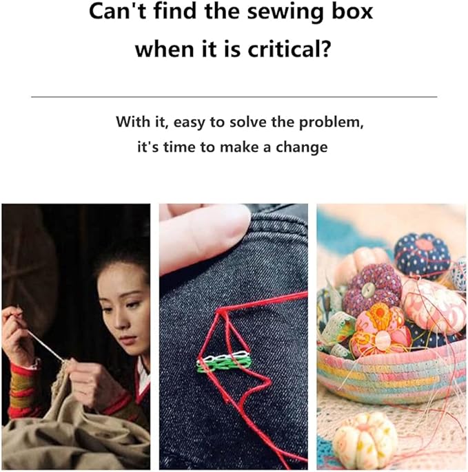 Small Sewing kit Travel Size, Mini Sewing Kits Storage-Box Gifts for Adults, Beginners DIY Easy Embroidery Thread Needle Accessories,Home and Hand Sewing Supplies, Basic Emergency Needle case (White)