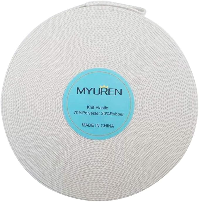 2-1/3 Inch by 10 Yard White Heavy Stretch High Elasticity Elastic Spool Knit Elastic Bands for Sewing