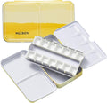 MEEDEN Empty Watercolor Paint Palette: Travel Water Color Palette Tin with 12 Half Pans - Portable Metal Palette Tin Box for Artist Student Adults (Yellow)