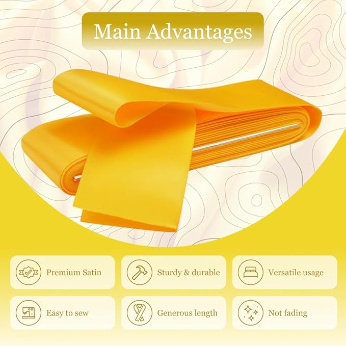 Canary Yellow Satin Blanket Binding 2 Inch x 4 3/4 Yards Single Fold Tape for Quilt Edging Yellow Smooth Finish Easy to Sew On Durable Trim Material Ideal for Blanket Crafts DIY Projects Sewing